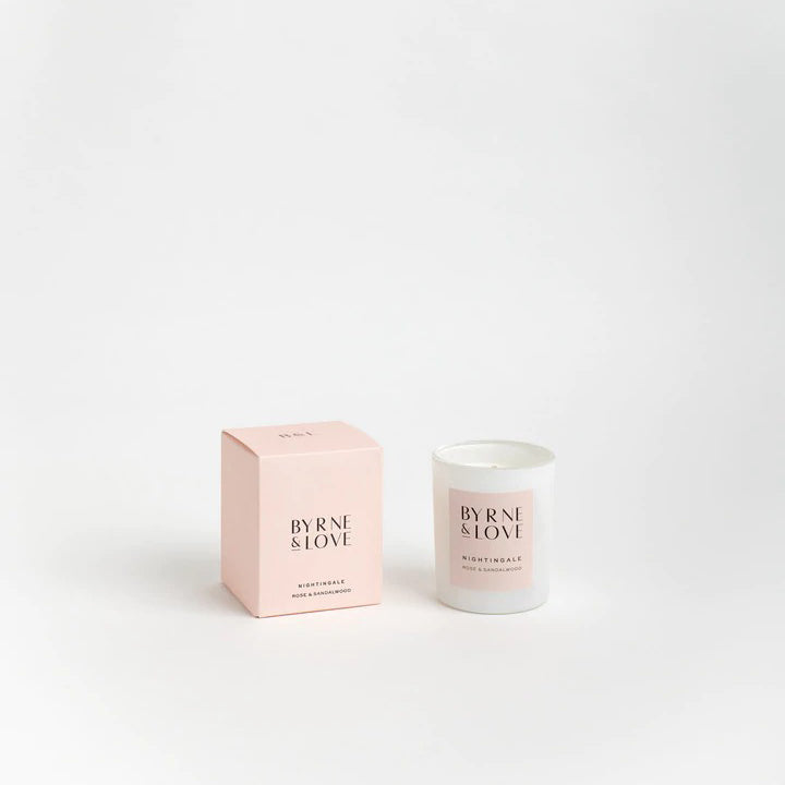 BYRNE & LOVE: Nightingale | Rose & Sandal wood Candle 100g