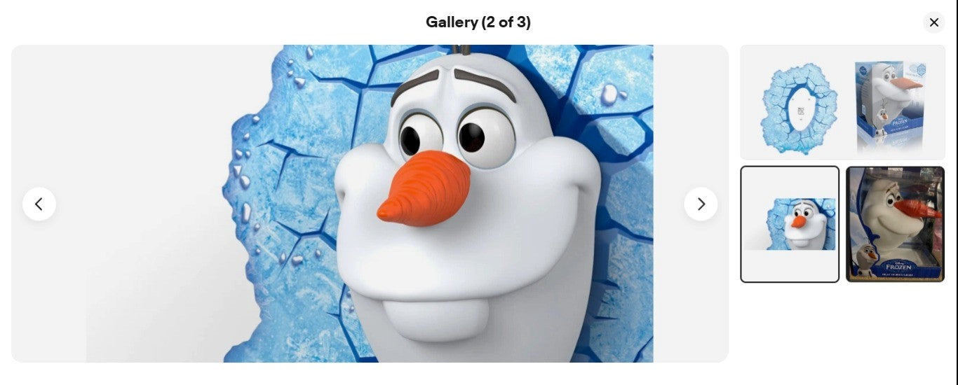{END IN 07.15} [3D Light FX] Disney PALADONE ICONS FROZEN #001 Olaf Light - Brand New