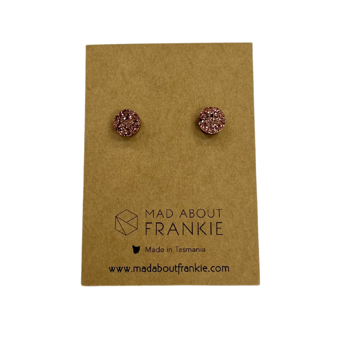 Mad About Frankie Studs - pink & black