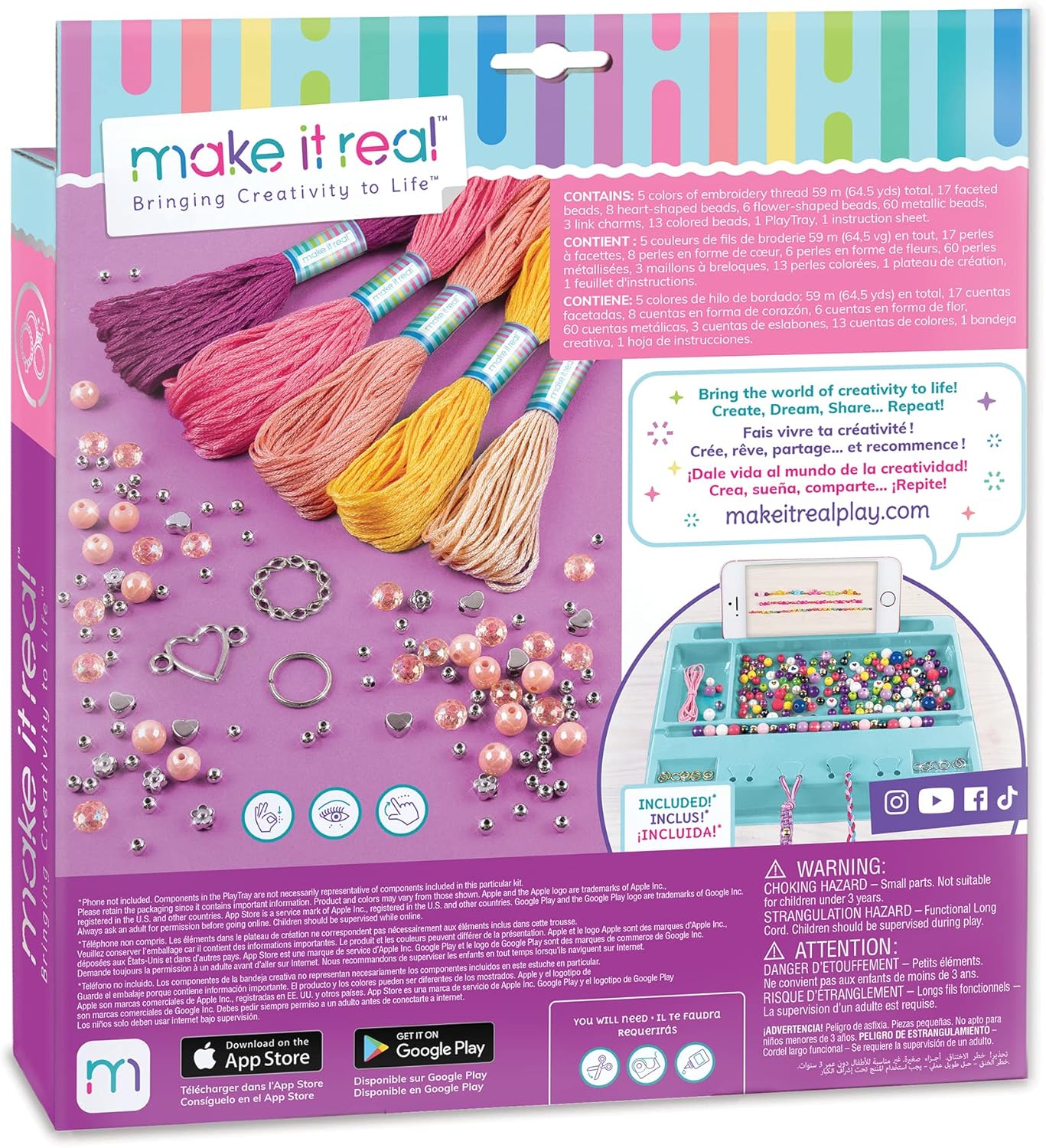 {END IN 07.15} Macrame Friendship Bracelets | Making Kit for Girls | Kids String Bracelets Making Kit | Friendship Bracelets Craft Kit w/Threads, Beads & More - DIY Bracelets Kit for Girls
