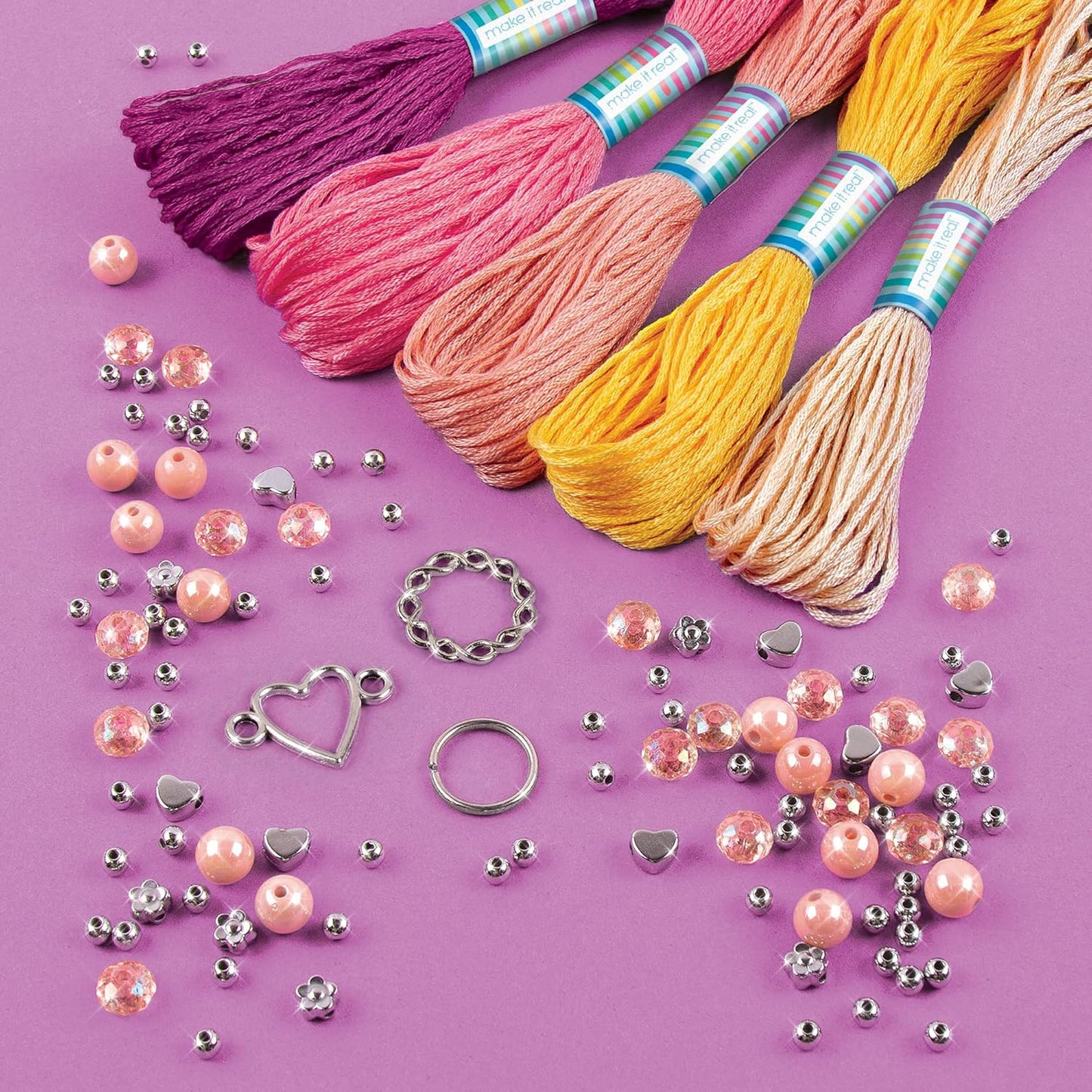 {END IN 07.15} Macrame Friendship Bracelets | Making Kit for Girls | Kids String Bracelets Making Kit | Friendship Bracelets Craft Kit w/Threads, Beads & More - DIY Bracelets Kit for Girls