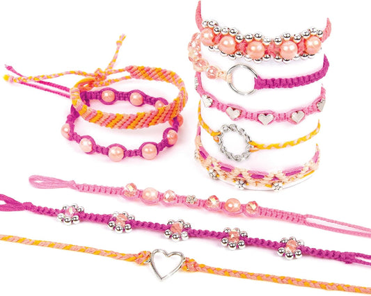{END IN 07.15} Macrame Friendship Bracelets | Making Kit for Girls | Kids String Bracelets Making Kit | Friendship Bracelets Craft Kit w/Threads, Beads & More - DIY Bracelets Kit for Girls