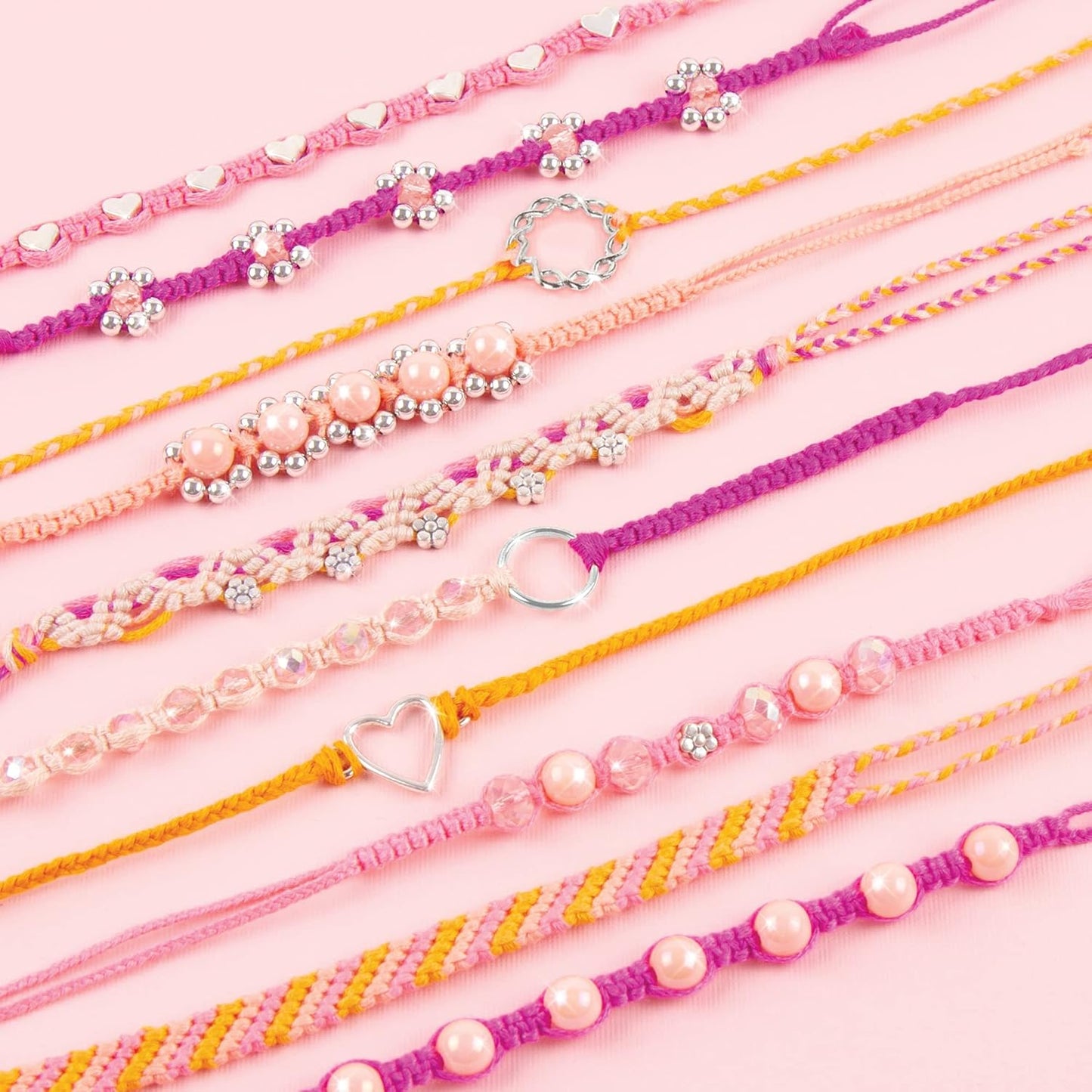 {END IN 07.15} Macrame Friendship Bracelets | Making Kit for Girls | Kids String Bracelets Making Kit | Friendship Bracelets Craft Kit w/Threads, Beads & More - DIY Bracelets Kit for Girls