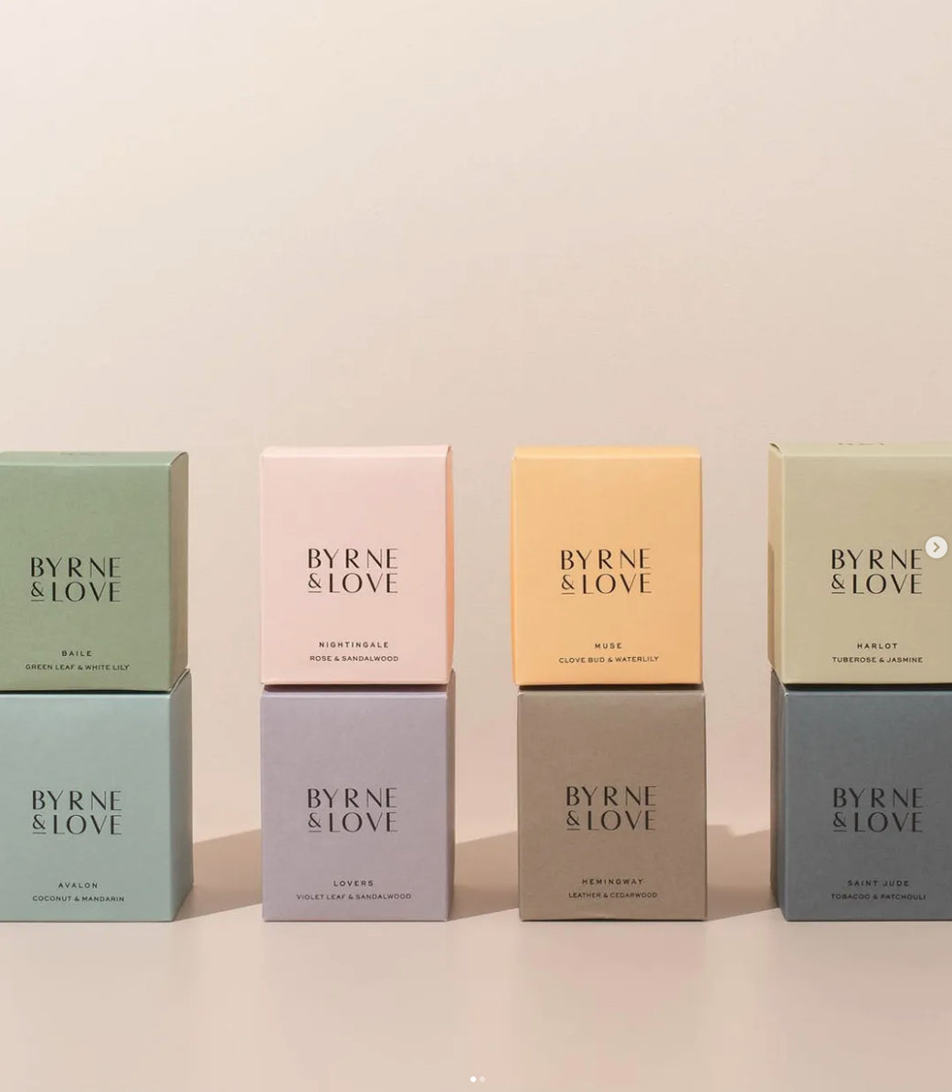 BYRNE & LOVE: Nightingale | Rose & Sandal wood Candle 100g