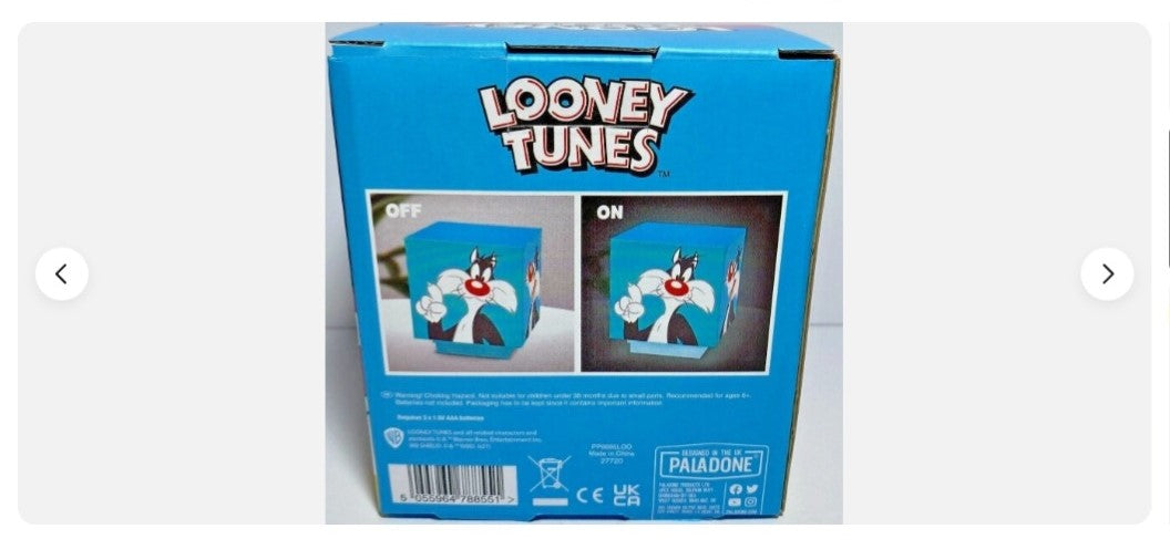 {END IN 07.15} PALADONE LOONEY TUNES SYLVESTER CUBE LIGHT