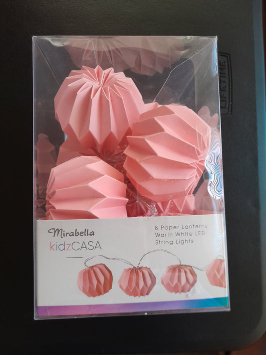 Mirabella KidzCASA 8 Paper Lanterns Warm White LED String Lights